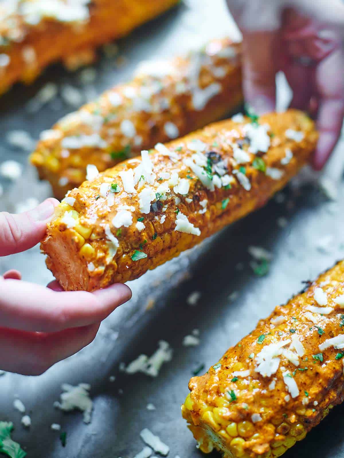 Grilled Corn With Mexican Cheese