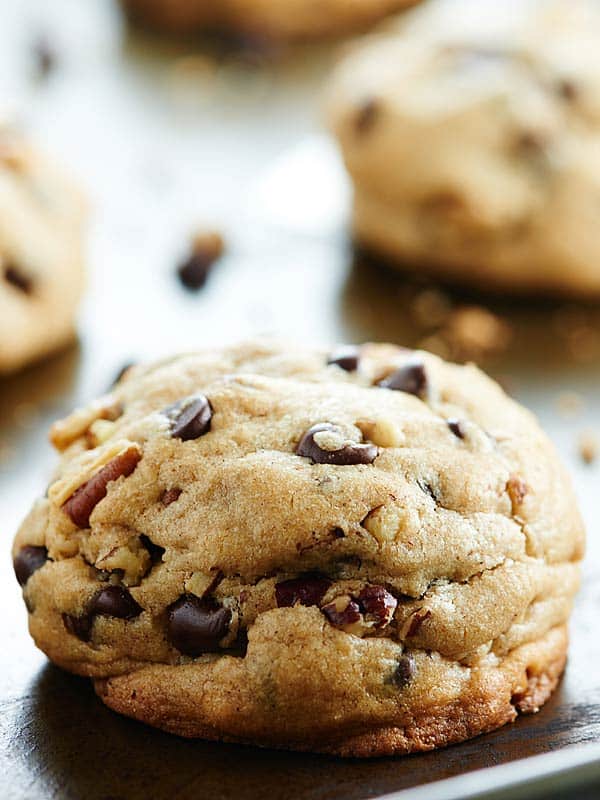 Fluffy Chocolate Chip Cookies Recipe - w/ Toasted Pecans