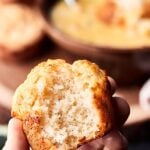#ad These Parmesan Drop Biscuits are made with a secret ingredient - mayo! - and are ridiculously easy to make and even easier to eat! Especially when paired with a steaming hot bowl of Cheddar Broccoli Potato Soup. showmetheyummy.com Made in partnership w/ @idahoanfoods