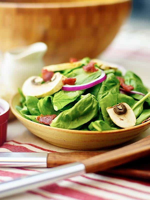 plate of spinach salad