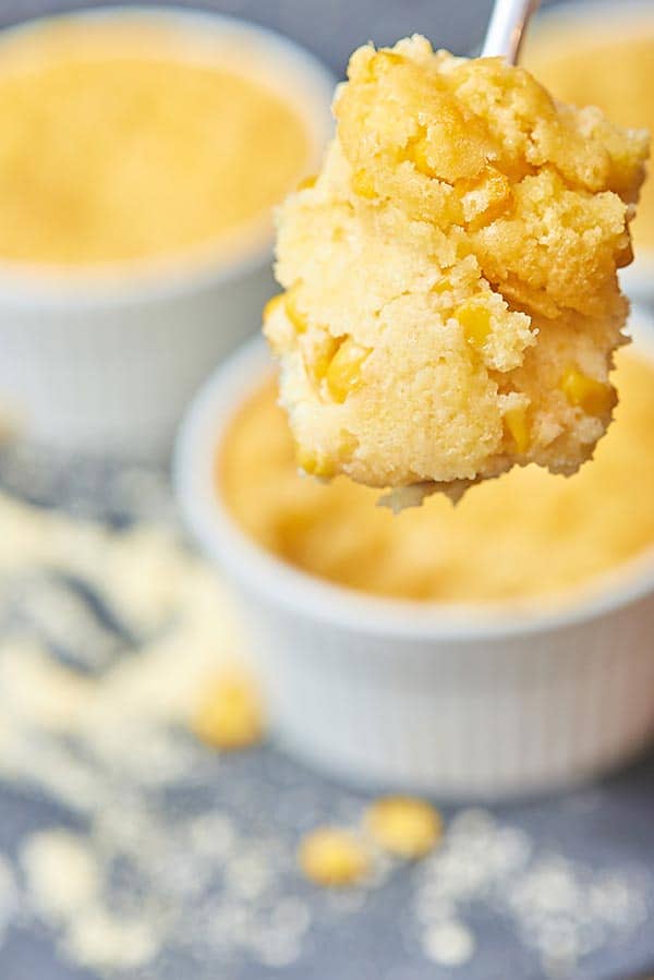 This creamy corn casserole tastes like an extra creamy cornbread that you eat with a spoon! It’s the perfect Thanksgiving side dish. The bonus? It’s so easy! Just dump all the ingredients together in a bowl, stir, and bake! https://showmetheyummy.com #thanksgiving #sidedish #holidaysides #corn #corncasserole 