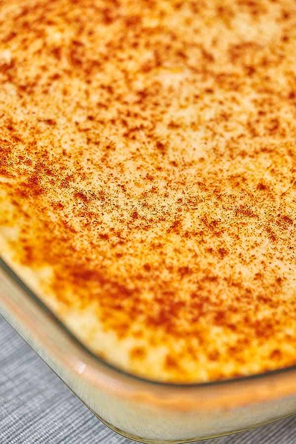 gram's creamy mashed potatoes in baking dish