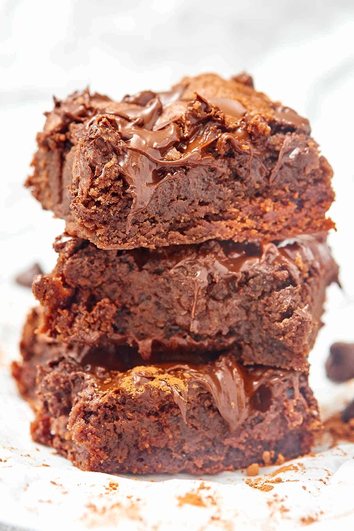 Three brownies stacked