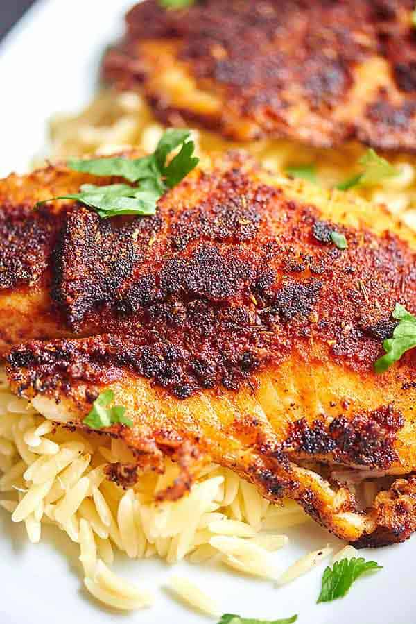 Blackened Tilapia with Homemade Spice Rub - Healthy