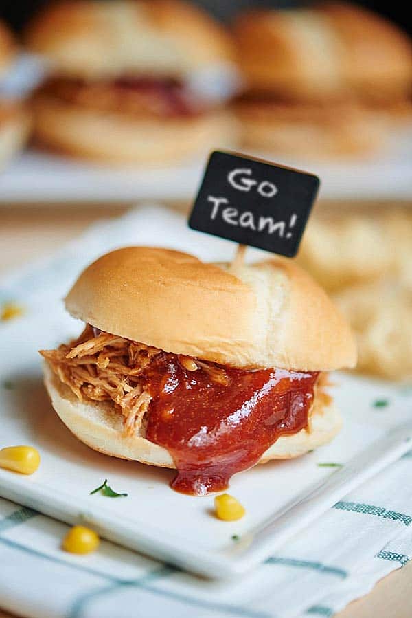 bbq chicken sandwich on plate