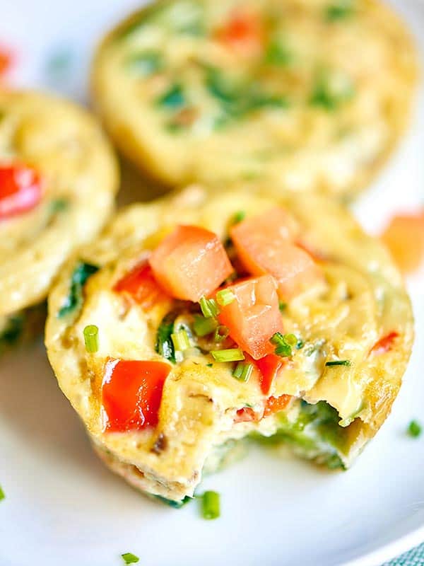 healthy egg muffin cups on a plate