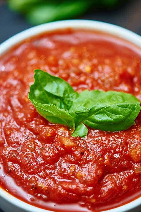 bowl of homemade spaghetti sauce 