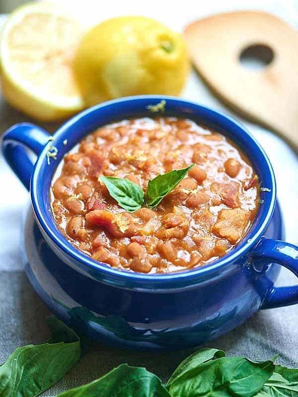 These BBQ Baked Beans are a little sweet, a little smokey, and I just love the texture! Imagine eating these this summer alongside jalapeno cheddar cornbread and a big, juicy, cheesy cheeseburger! showmetheyummy.com #bbq #bakedbeans #grilling #sidedish #bacon