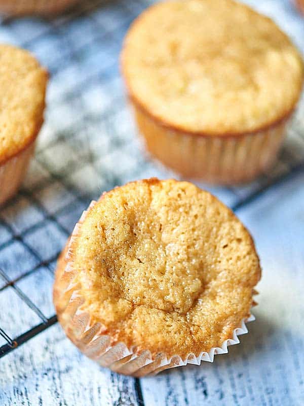unfrosted banana cupcakes