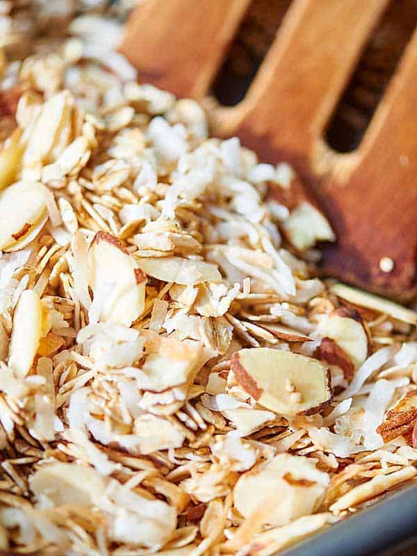 sliced almonds and coconut flakes