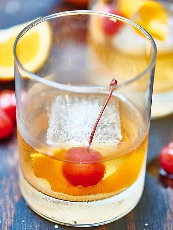 old fashioned in glass closeup