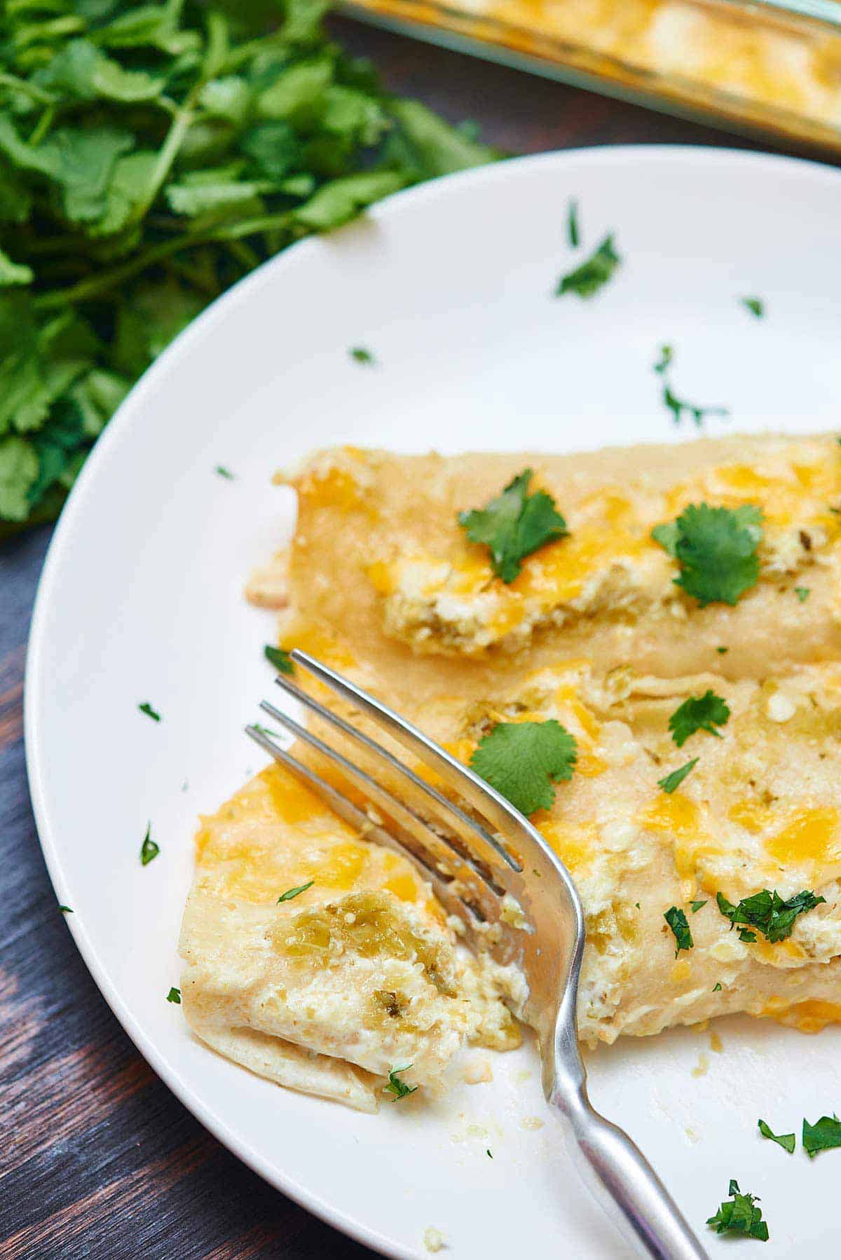 Salsa Verde Enchiladas - Gluten Free