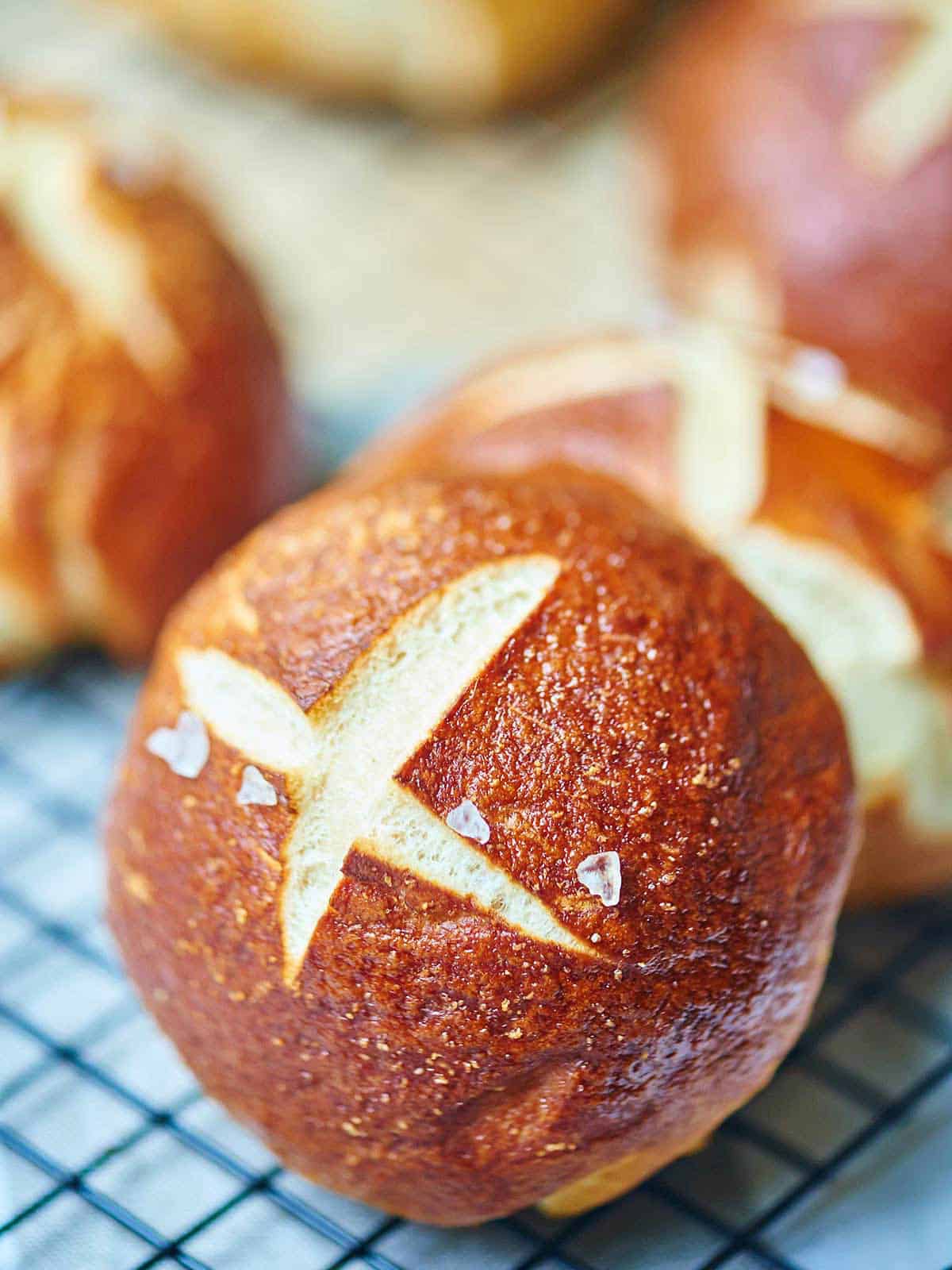 Delicious, soft, crispy pretzel rolls at The Blackbird.