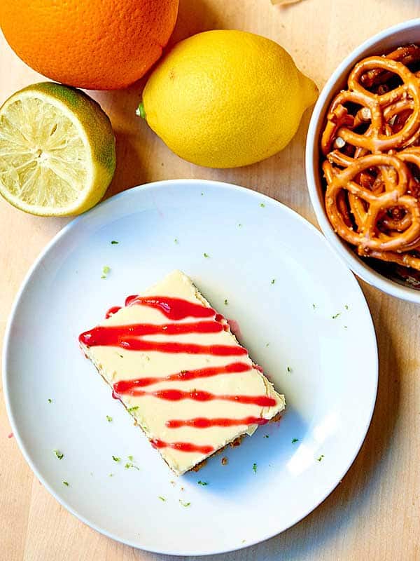 tequila lime cheesecake bar above