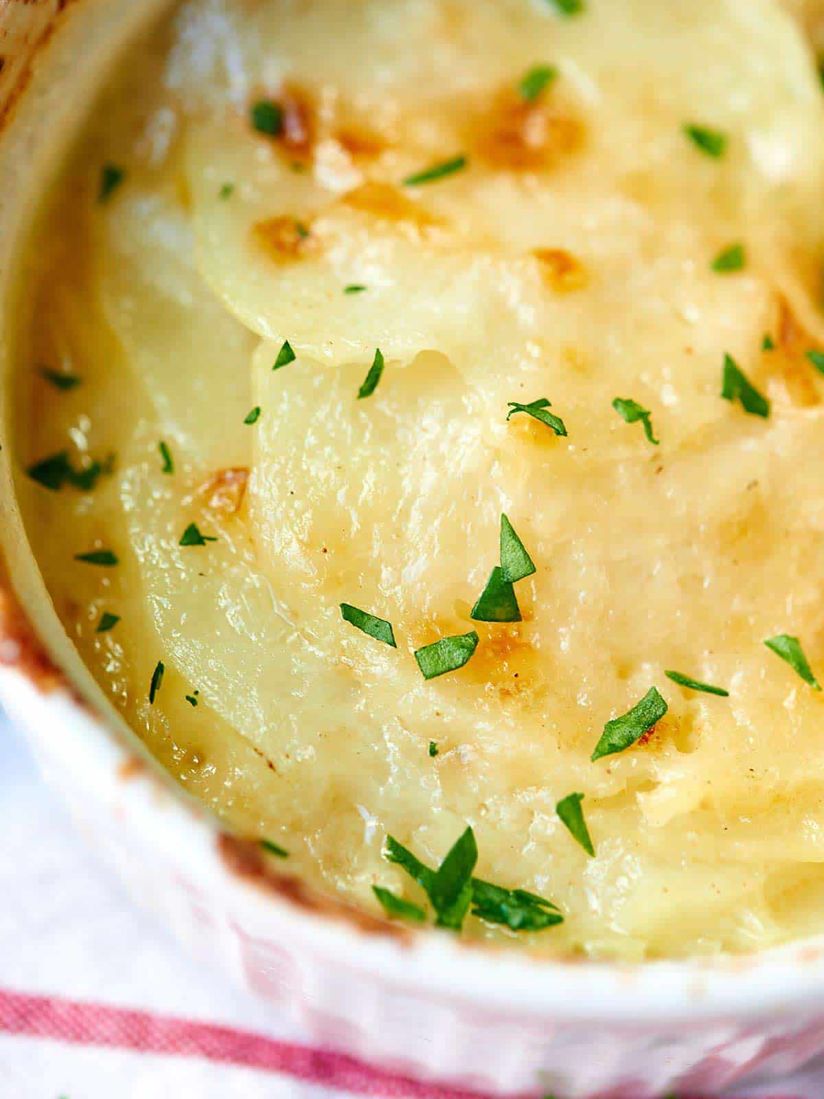 Cheesy Scalloped Potato Gratin - made w/ bechamel