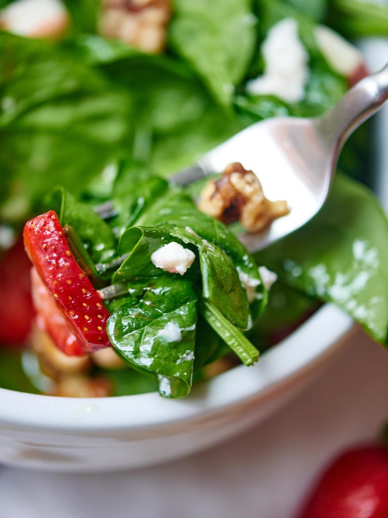 Honey Goat Cheese Strawberry Spinach Salad Show Me the Yummy