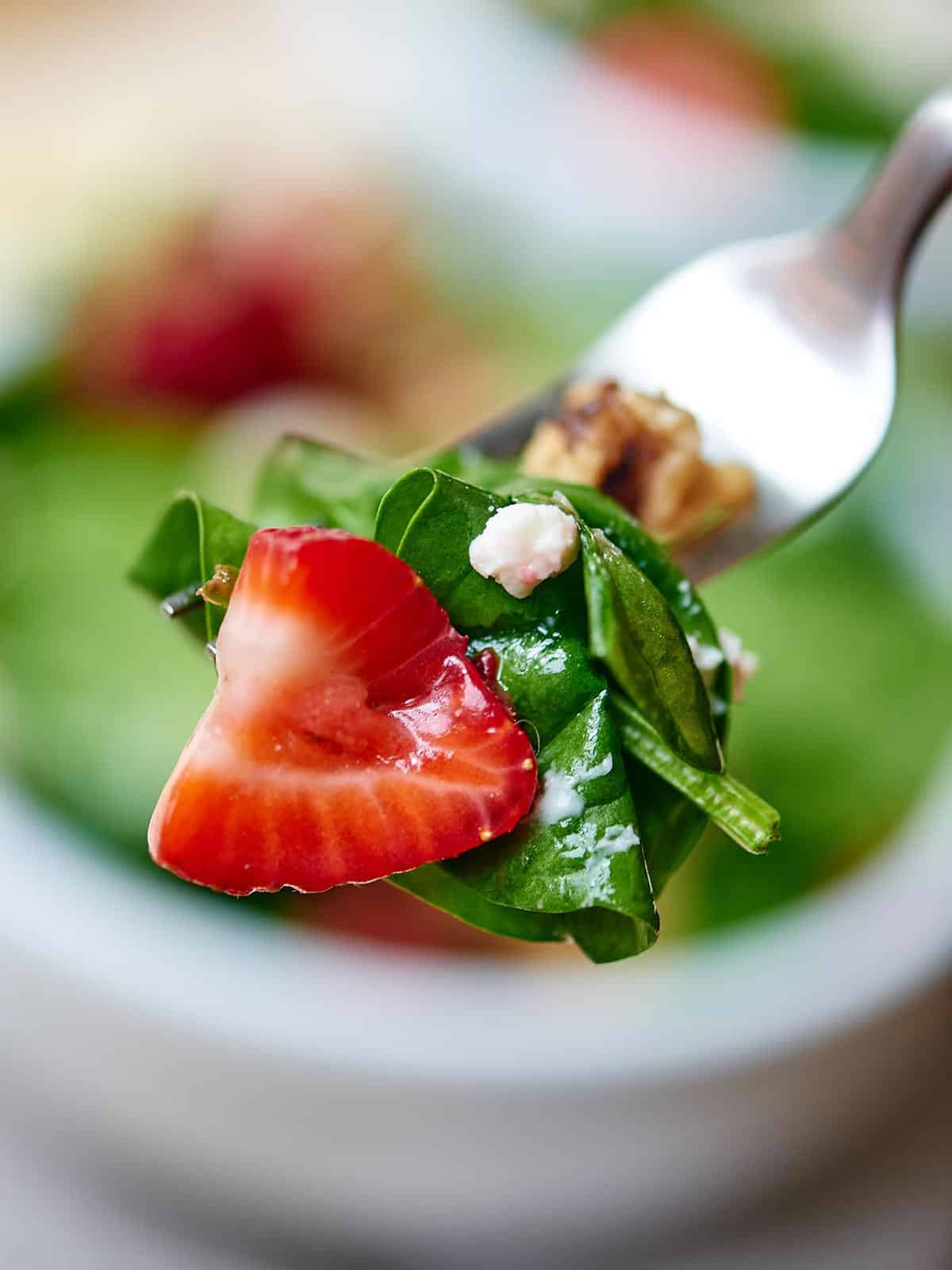 Honey Goat Cheese Strawberry Spinach Salad Show Me the Yummy