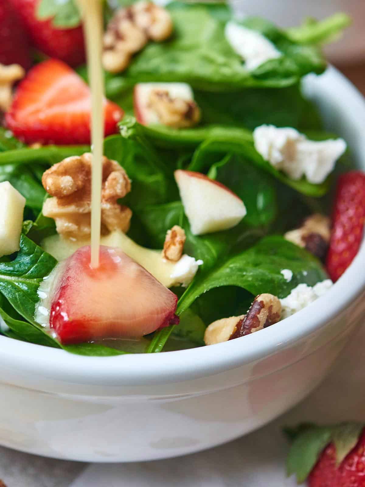 Honey Goat Cheese Strawberry Spinach Salad Show Me the Yummy