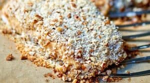 Pecan Crusted Honey Mustard Salmon - Baked