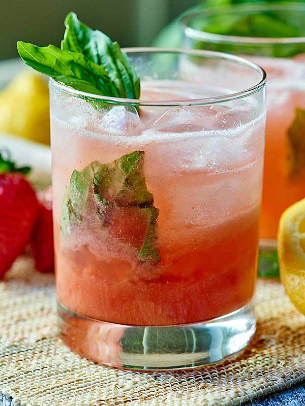 Strawberry Basil Gin Cocktail