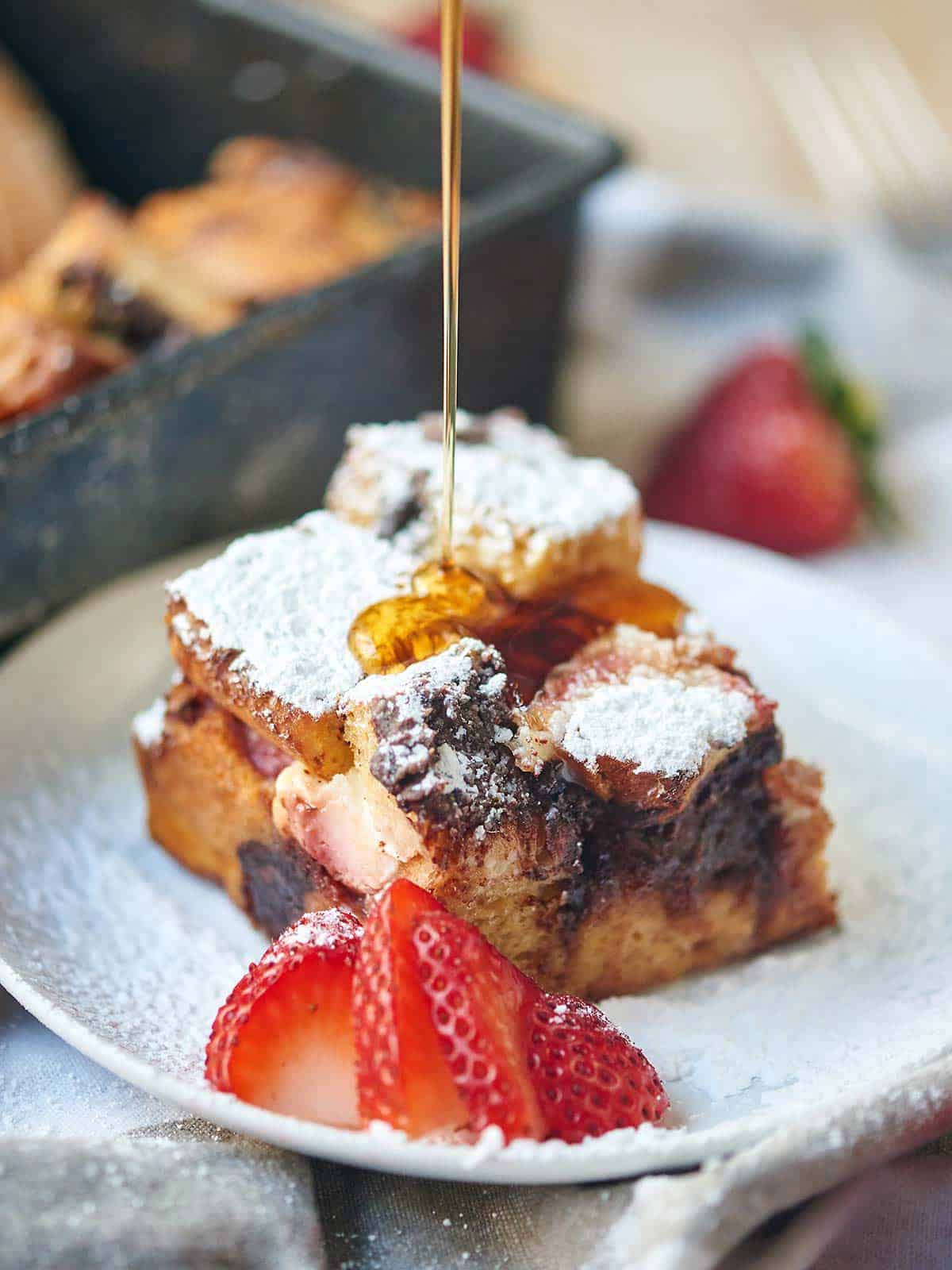 Strawberry Nutella Cream Cheese French Toast Casserole Show Me the Yummy