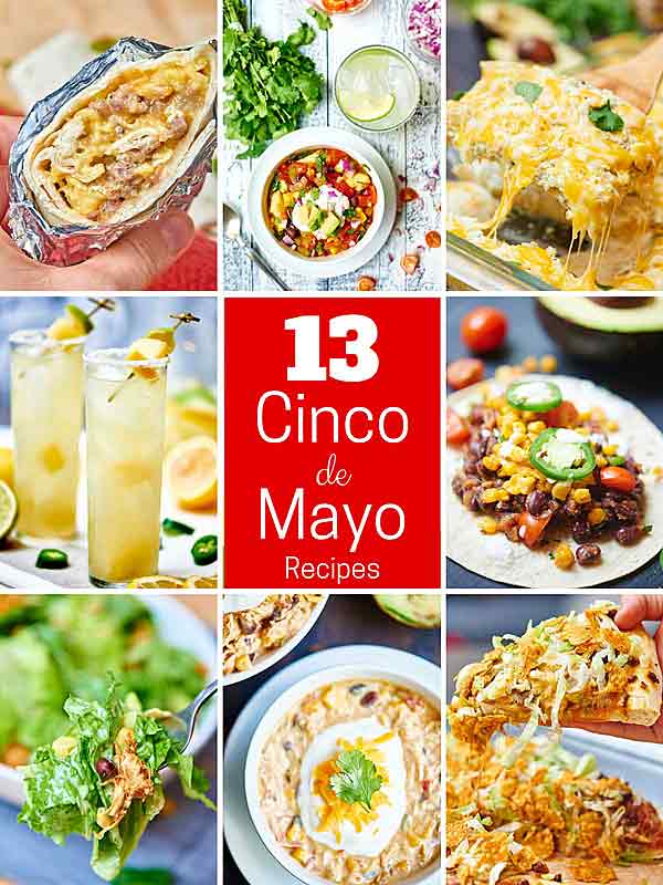 Happy (almost) Cinco de Mayo! Today, I’ve gathered my favorite Mexican inspired recipes starting with breakfast and ending with dessert! Don’t forget the margaritas! showmetheyummy.com #cincodemayo #mexican #mexicanfood #breakfast #margaritas #vegetarian #vegan #glutenfree #dessert 