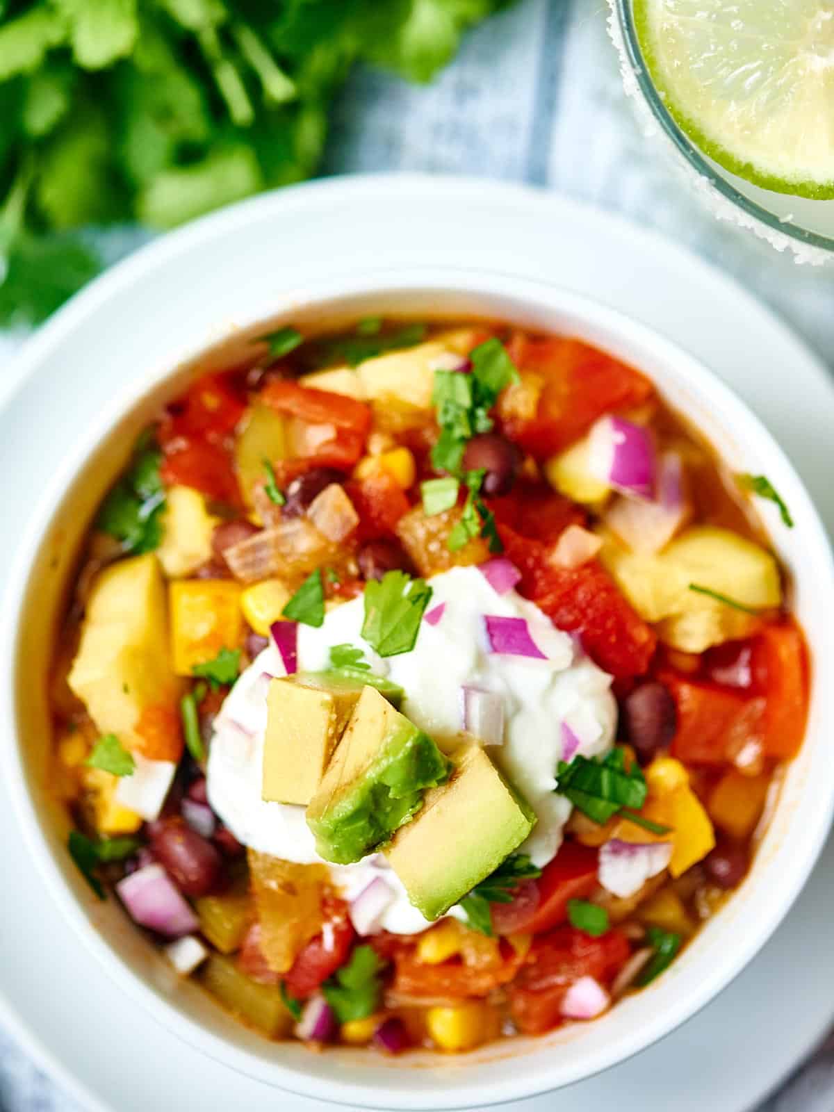 Mexican vegetable soup above