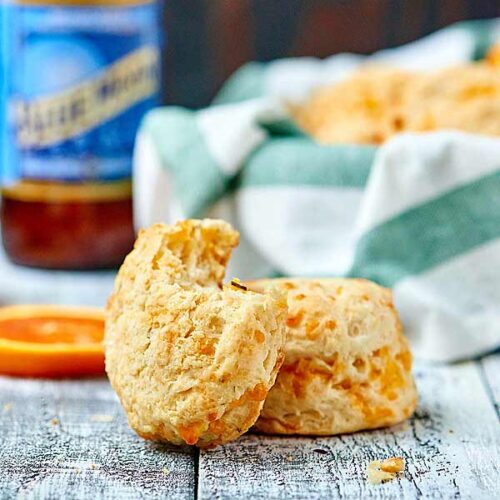 Drop Biscuits with Bisquick, Buttermilk, and White Cheddar Cheese!