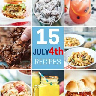 The Best 4th of July Recipes! Side dishes like potato and pasta salad, main dishes like gooey, cheesy stuffed burgers, desserts like my ultra fudge-y brownies, and drinks like my mango habanero margarita! Happy 4th! showmetheyummy.com #4thofjuly #fourthofjuly #sidedishes #dinner #dessert #drinks #cocktails #party #entertaining #pasta #salad #potato #brownies #margarita