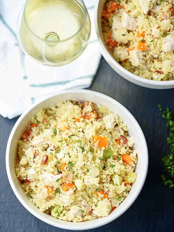 two bowls of couscous above