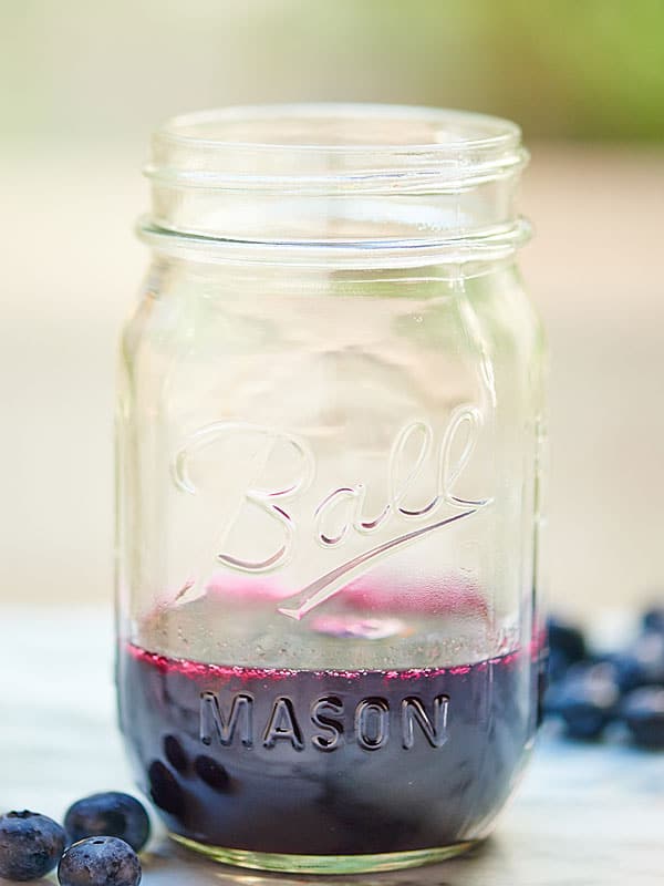 blueberry simple syrup in jar