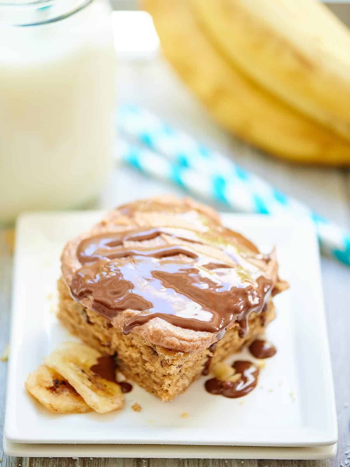 Chocolate Peanut Butter Banana Cake Show Me the Yummy