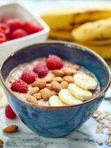 These Chocolate Peanut Butter Jelly Overnight Oats can be made in advance, are easy to make, are filled with chocolate and peanut butter, AND are healthy! Count. Me. In. showmetheyummy.com #chocolate #oatmeal #peanutbutter #fruit #healthy #glutenfree #vegetarian #breakfast