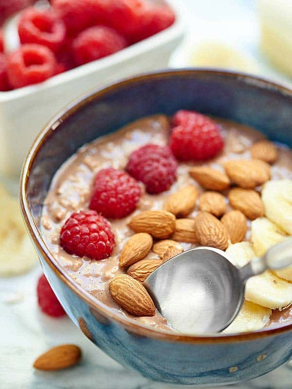 bowl of overnight oats with spoon