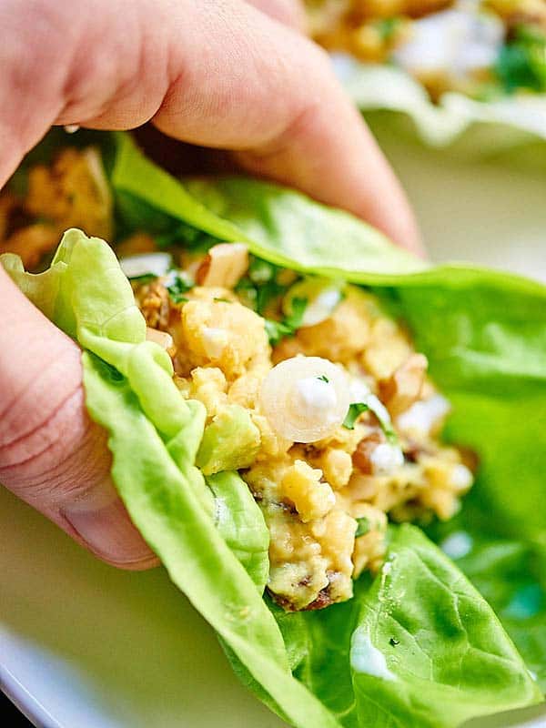 healthy chickpea lettuce picked up