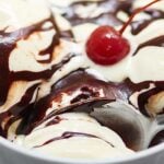 Only 10 minutes to make the easiest hot fudge sauce! Perfect over ice cream, in a shake, or even straight off the spoon! Better than store bought! showmetheyummy.com #icecream #chocolate