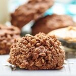 Stay cool this summer, but satisfy your chocolate craving with these easy, yummy, oatmeal, peanut butter, chocolatey no-bake cookies! No oven necessary! showmetheyummy.com #cookies #dessert