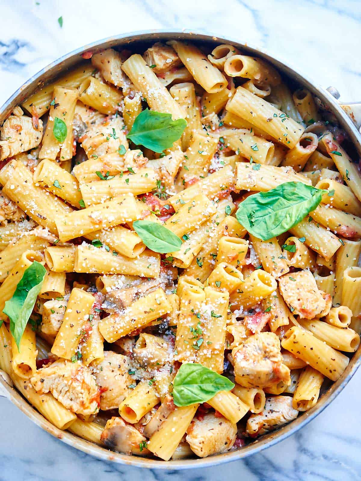 One Pot Pasta - with Chicken and Goat Cheese