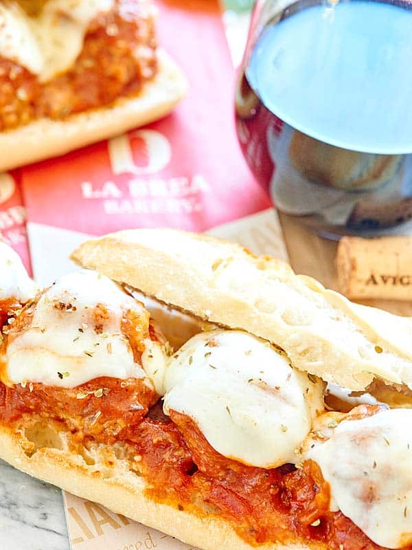 crockpot meatball sub with red wine