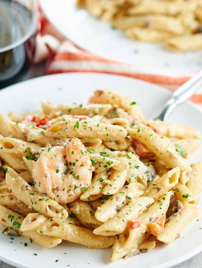 Cajun Shrimp and Chorizo Pasta - Penne in a Rich and Creamy Sauce!