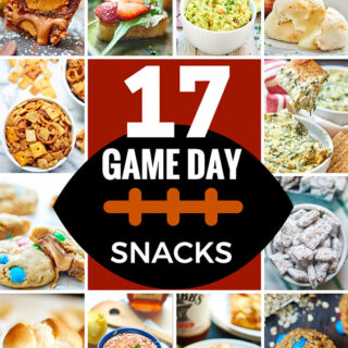 I've got you covered for game day w/ these easy Football Recipes & Game Day Snacks! Everything from apps & snacks to mains to sweet desserts! Are you ready for some football? showmetheyummy.com #football #fall #recipe #snack