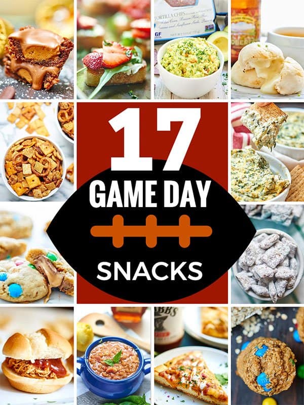 I've got you covered for game day w/ these easy Football Recipes & Game Day Snacks! Everything from apps & snacks to mains to sweet desserts! Are you ready for some football? showmetheyummy.com #football #fall #recipe #snack