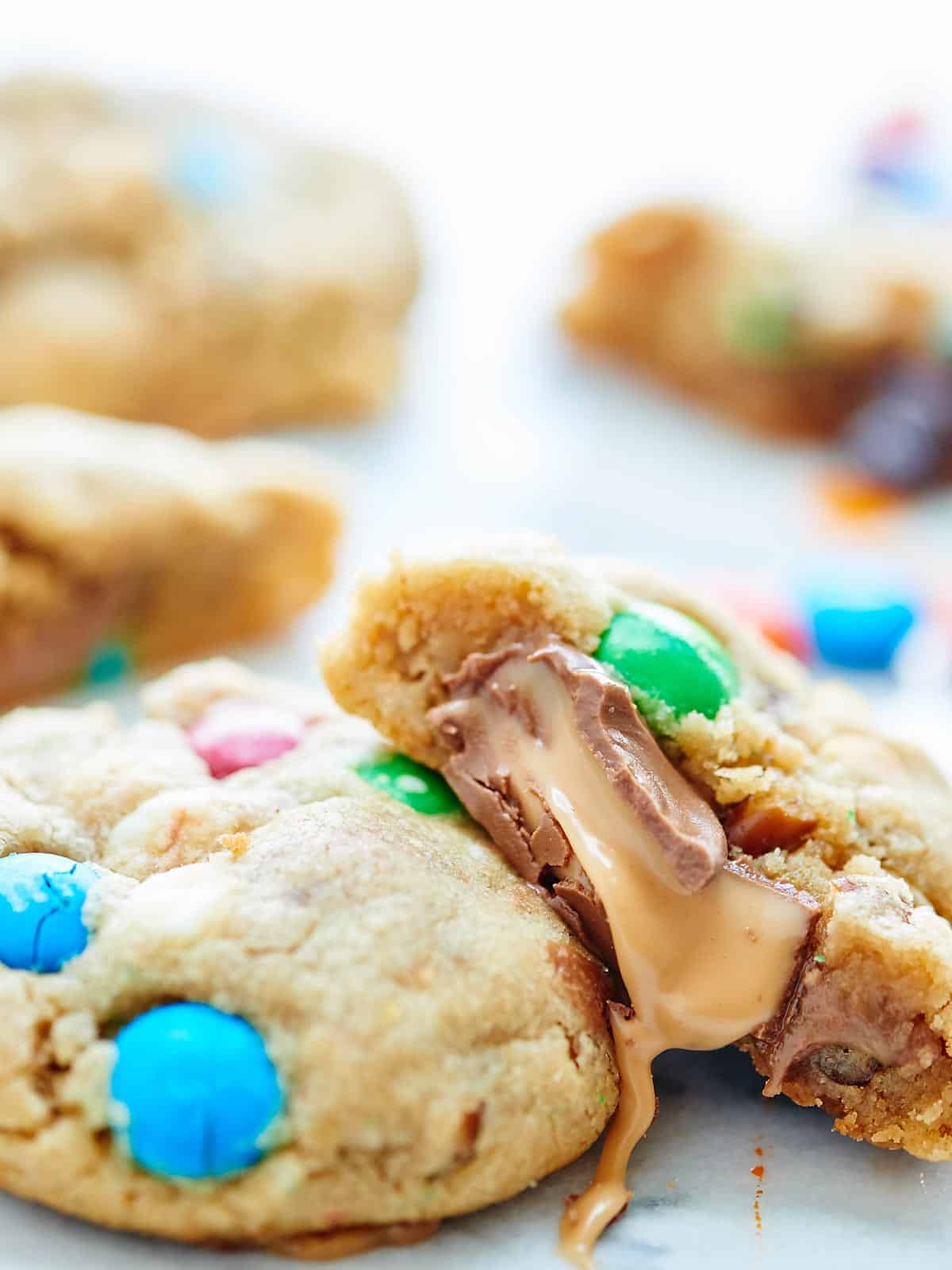 Peanut Butter Salted Caramel Cookies - W/ Rolos & M&Ms