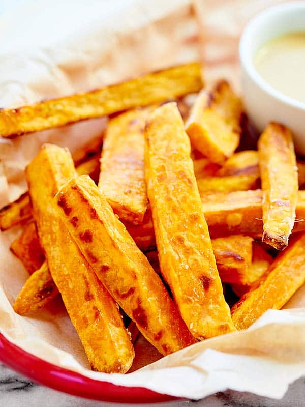Sweet potato fries in basket
