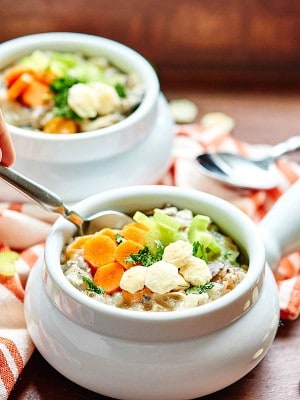 Crockpot Chicken Wild Rice Soup - Easy, Healthy, and Creamy!