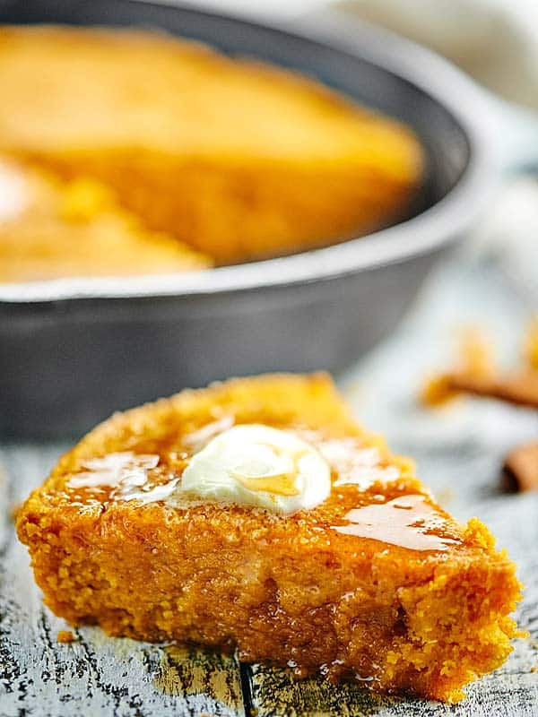 slice of pumpkin cornbread