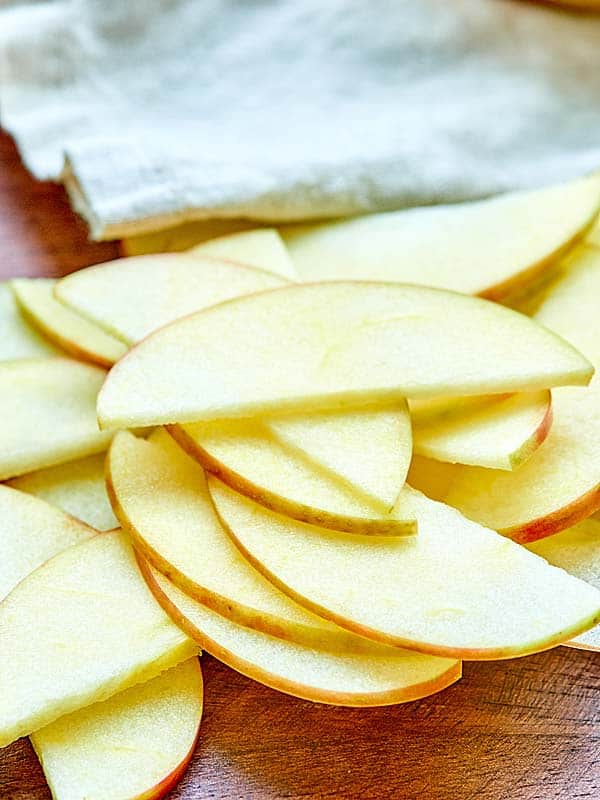 apples thinly sliced