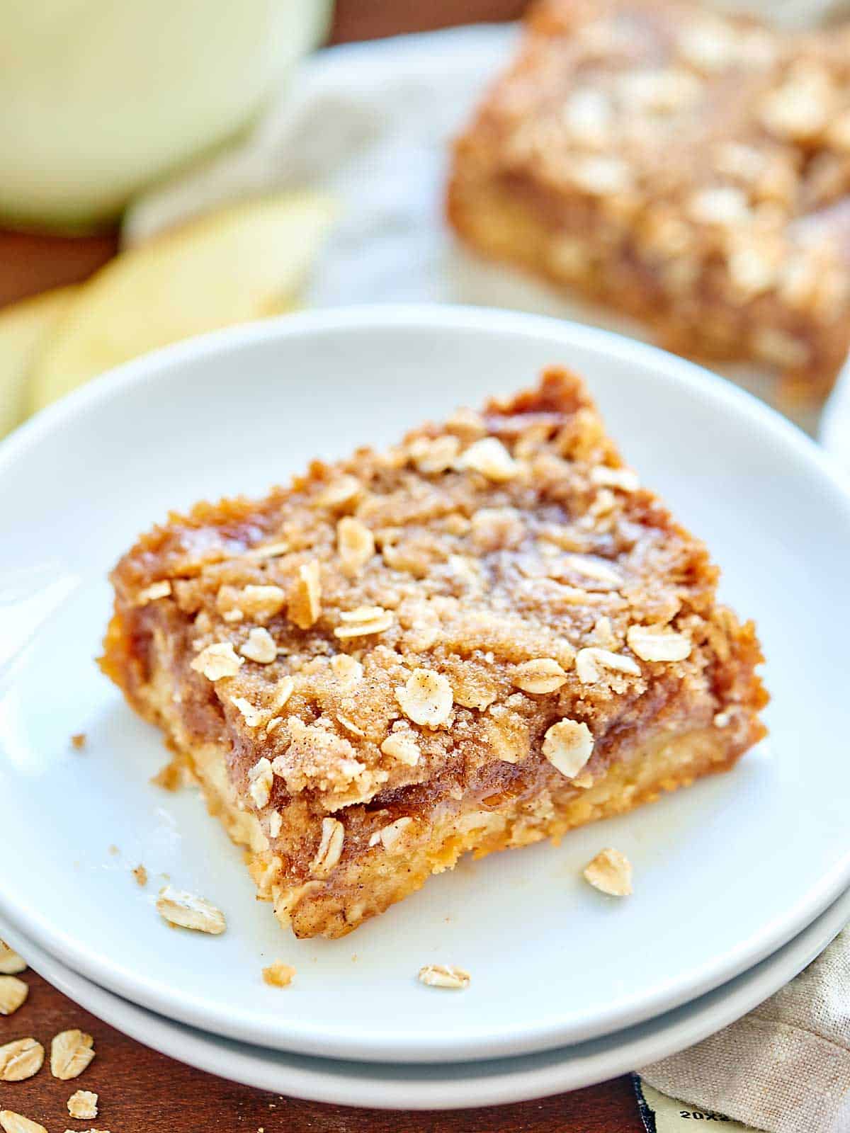 Salted Caramel Apple Bars - w/ Shortbread Crust & Streusel