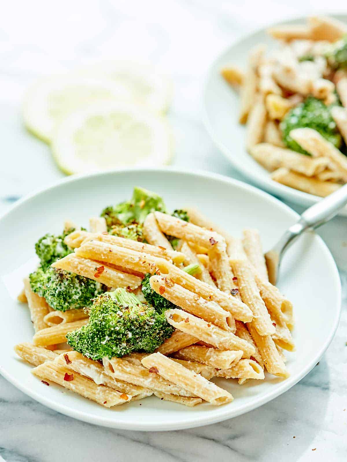 Vegan Alfredo with Broccoli Healthy Cauliflower Sauce