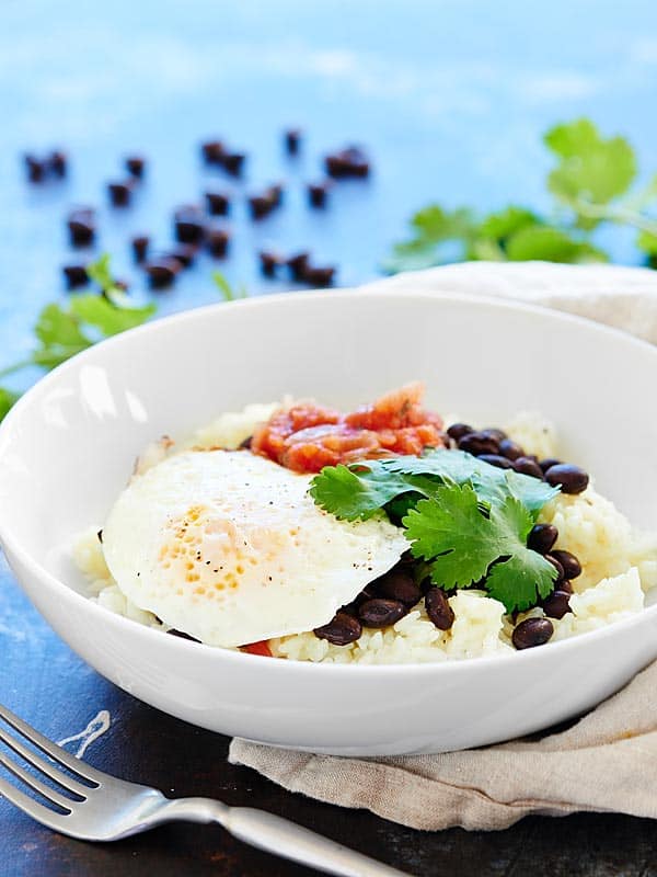 Cheesy Rice and Beans - An Easy Vegetarian Breakfast